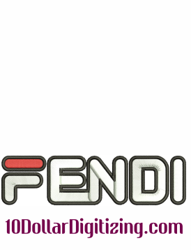 Fendi Logo Embroidery Design  Fendi Brand Logo Embroidery DST