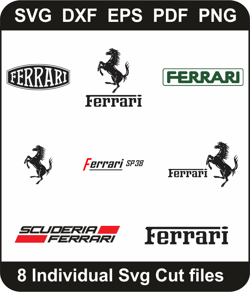 Ferrari-Logo-Svg-Pack,-Ferrari-Png-Bundle,-Car-Svg-Cut-File-For-Cricut-Silhouette-Printable-Files