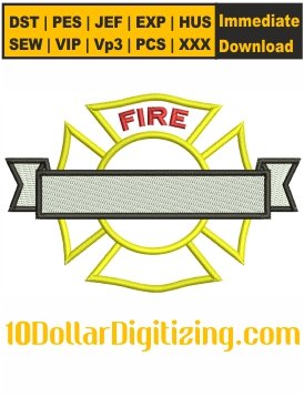 Fire-Emblem-Embroidery-Design,-Fire-Dept-Embroidery-Pattern,-Firefighter-Embroidery-Files-Instant-Download