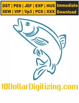 Trout-Fish-Embroidery-Design,-Fish-Outline-Embroidery-Pattern,-Fish-Embroidery-Files-Instant-Download