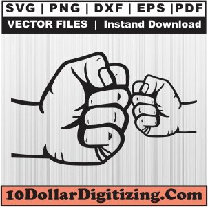 Fist-Bump-Svg,-Father-and-Son-Png-Vector,-Fathers-Day-Svg-Cut-File-For-Cricut-Silhouette-Printable-Files
