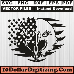 Flag-Eagle-Png,-Patriotic-Eagle-Vector,-American-Flag-Svg-Cut-File-For-Cricut-Silhouette-Printable-Files
