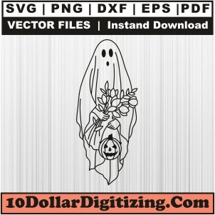 Floral-Ghost-Svg,-Spooky-Ghost-Png-Vector,-Halloween-Svg-Cut-File-For-Cricut-Silhouette-Printable-Files