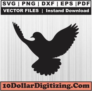 Dove-Flying-Png-High-Resolution,-Dove-Vector,-Dove-Svg-Cut-File-For-Cricut-Silhouette-Printable-Files