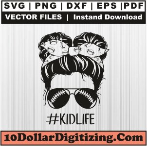 Football-Mom-Messy-Bun-Png,-Mom-KideLife-Png-Vector,-Game-Day-Svg-Cut-File-For-Cricut-Silhouette-Printable-Files