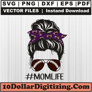 Football-Messy-Bun-Mom-Vector,-Mom-Life-Png-Vector,-Game-Day-Svg-Cut-File-For-Cricut-Silhouette-Printable-Files