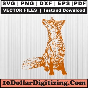 Fox-Zentangle-Svg,-Fox-Png-Vector,-Animal-Svg-Cut-File-For-Cricut-Silhouette-Printable-Files