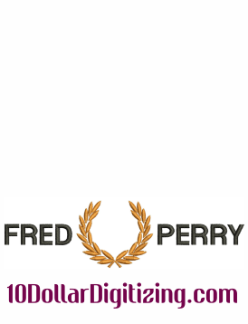 Fred Perry Logo Embroidery File Design Pattern Dst Pes Jef Exp