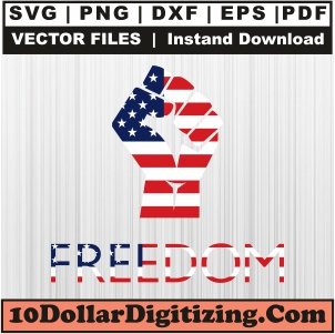 Freedom-Hand-Png-Download,-4th-of-July-Vector,-USA-Flag-Fist-Hand-Svg-Cut-File-For-Cricut-Silhouette-Printable-Files
