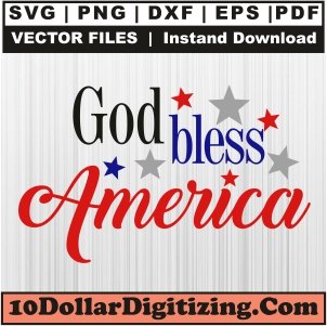 God-Bless-America-Svg-Download,-4th-of-July-Png-Vector,-Patriotic-Svg-Cut-File-For-Cricut-Silhouette-Printable-Files