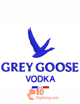 Grey Goose Vodka Logo Embroidery Design, Grey Goose Vodka Embroidery DST  File