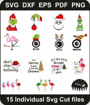 Christmas-Grinch-Svg-Pack,-Christmas-Flamingos-Png-Bundle,-Happy-Christmas-Svg-Cut-File-For-Cricut-Silhouette-Printable-Files