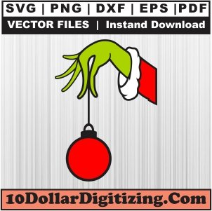 Grinch-Hand-Holding-Ornament-Svg,-Xmas-Png-Vector,-Christmas-Svg-Cut-File-For-Cricut-Silhouette-Printable-Files
