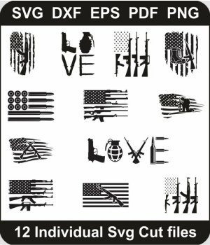 Gun-Flag-Svg-Pack,-American-Gun-Flag-Png-Bundel,-Flag-Svg-Svg-Cut-File-For-Cricut-Silhouette-Printable-Files