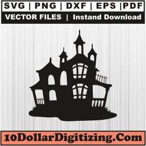 Halloween-Haunted-House-Png,-Halloween-Vector,-Haunted-House-Svg-Cut-File-For-Cricut-Silhouette-Printable-Files
