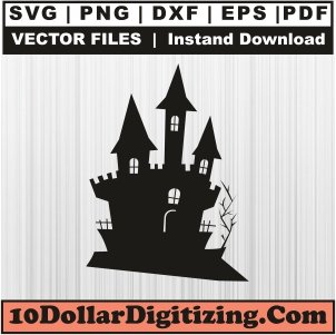 Halloween-Haunted-House-Png-Transparent,-Haunted-House-Vector,-Halloween-Svg-Cut-File-For-Cricut-Silhouette-Printable-Files