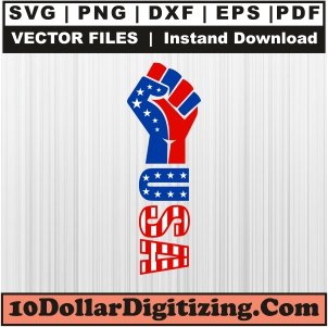 USA-Fist-Hand-Png,-American-Flag-Hand-Vector,-4th-of-July-Svg-Cut-File-For-Cricut-Silhouette-Printable-Files