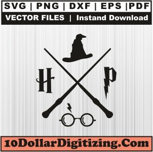 Harry-Potter-Hogwarts-Svg,-Magic-Wand-Png-Vector,-Harry-Potter-Hat-and-Lightning-Bolt-Glasses-Svg-Cut-File-For-Cricut-Silhouette-Printable-Files