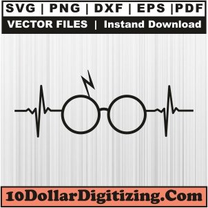 Harry-Potter-Heartbeat-Svg,-Glasses-Harry-Potter-Heartbeat-Png-Vector,-Lightning-Bolt-Glasses-Svg-Cut-File-For-Cricut-Silhouette-Printable-Files