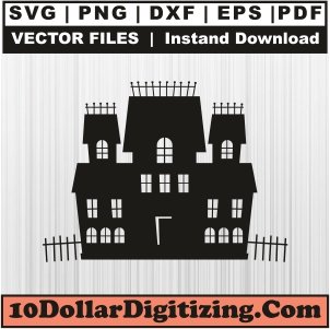 Haunted-House-Vector,-Halloween-Haunted-House-Png,-Halloween-Svg-Cut-File-For-Cricut-Silhouette-Printable-Files