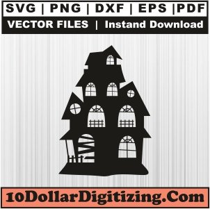 Haunted-House-Png-Transparent,-Halloween-House-Vector,-Halloween-Svg-Cut-File-For-Cricut-Silhouette-Printable-Files