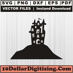 Haunted-House-Halloween-Svg,-Halloween-Png-Vector,-Haunted-House-Svg-Cut-File-For-Cricut-Silhouette-Printable-Files
