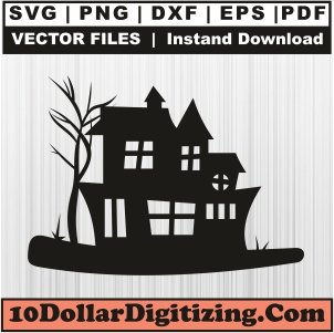 Haunted-House-Svg-Download,-Halloween-Png-Vector,-Halloween-Haunted-House-Svg-Cut-File-For-Cricut-Silhouette-Printable-Files