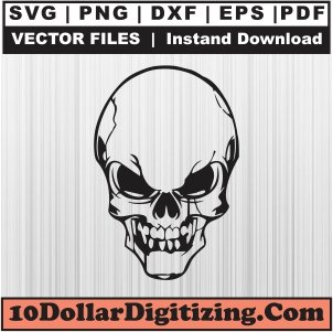 Skull-Head-Png-High-Resolution,-Skeleton-Vector,-Skull-Face-Svg-Cut-File-For-Cricut-Silhouette-Printable-Files