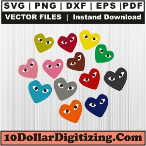 Heart-Eye-Iron-On-Patches-Svg,-Heart-Play-Logo-Png-Vector,-Cdg-Heart-Svg-Cut-File-For-Cricut-Silhouette-Printable-Files