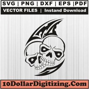 Human-Skull-Tattoo-Png,-Skull-Vector,-Skull-Head-Svg-Cut-File-For-Cricut-Silhouette-Printable-Files