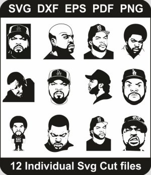Ice-Cube-Svg-Pack,-OShea-Jackson-Png-Bundle,-Ice-Cube-American-Rapper-Svg-Cut-File-For-Cricut-Silhouette-Printable-Files