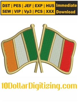 Ireland-Italy-Crossed-Flags-Embroidery-Design