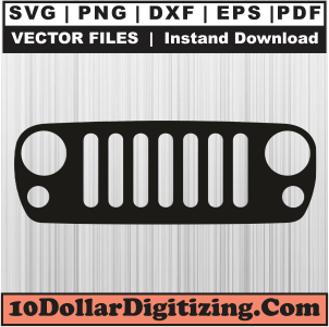 Jeep-Grill-Digital-Art-Prints,-Jeep-Png-Vector,-Jeep-Front-Grill-Svg-Cut-File-For-Cricut-Silhouette-Printable-Files