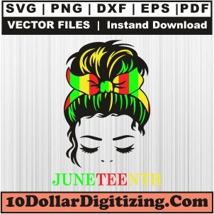 Juneteenth-Girl-Svg,-Black-History-Png-Vector,-African-American-Svg-Cut-File-For-Cricut-Silhouette-Printable-Files