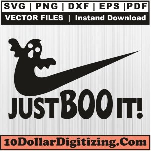 Just-Boo-It-Svg,-Nike-Swoosh-Ghost-Png-Vector,-Halloween-Svg-Cut-File-For-Cricut-Silhouette-Printable-Files