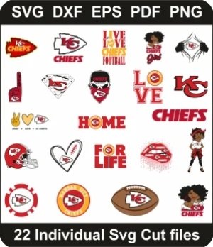 Kansas-City-Chiefs-Logo-Svg-Bundle,-Chiefs-Football-Png-Pack,-NFL-Team-Svg-Cut-File-For-Cricut-Silhouette-Printable-Files