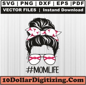Karate-Mom-Messy-Bun-Vector,-Mom-Life-Png,-Game-Day-Svg-Cut-File-For-Cricut-Silhouette-Printable-Files