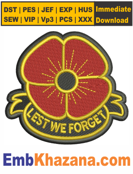 Lest-We-Forget-Poppy-Badge-Embroidery-Design