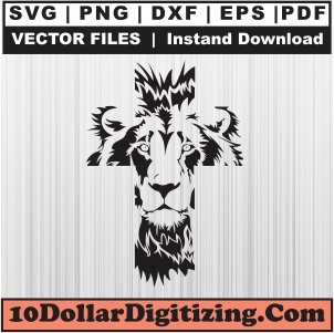 Lion-Cross-Svg,-Christian-Cross-Png-Vector,-Religion-Svg-Cut-File-For-Cricut-Silhouette-Printable-Files