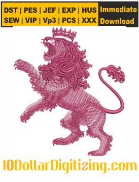 Lion-With-Crown-Embroidery-Design