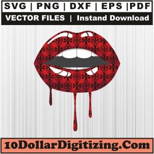 Lips-Drip-Tory-Burch-Pattern-Svg,-Brand-Logo-Png-Vector,-Tory-Burch-Svg-Cut-File-For-Cricut-Silhouette-Printable-Files