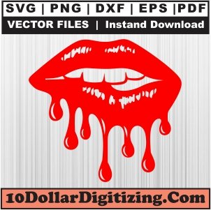 Dripping-Lips-Svg,-Biting-Lips-Png-Vector,-Red-Lips-Svg-Cut-File-For-Cricut-Silhouette-Printable-Files