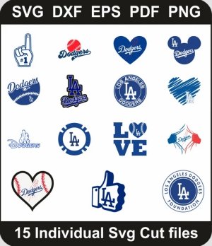 Los-Angeles-Dodgers-Logo-Svg-Pack,-Dodgers-Baseball-Png-Vector-Bundle,-MLB-Team-Svg-Cut-File-For-Cricut-Silhouette-Printable-Files