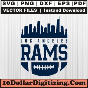 Los-Angeles-Rams-Skyline-Svg,-Football-Team-Png-Vector,-Sports-Svg-Cut-File-For-Cricut-Silhouette-Printable-Files