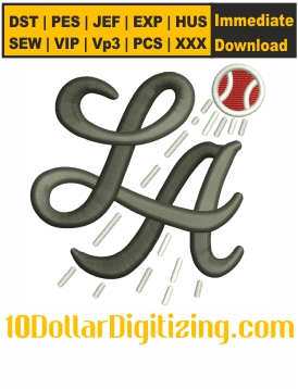 Los-Angeles-Dodgers-Logo-3D-Puff-Only-Last-Color-Black-Embroidery-Design
