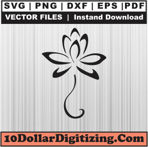 Lotus-Flower-Digital-Download-Art,-Lotus-Png-Vector,-Flower-Svg-Cut-File-For-Cricut-Silhouette-Printable-Files