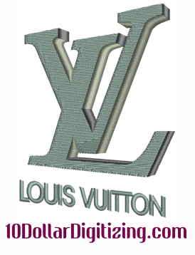 Louis Vuitton Tilted Logo Embroidery File Design Pattern Dst Pes