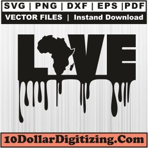 Love-Africa-Dripping-Svg,-Africa-Map-Png-Vector,-Black-History-Svg-Cut-File-For-Cricut-Silhouette-Printable-Files