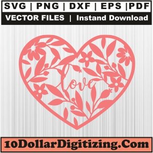 Love-Heart-Mandala-Svg,-Heart-Png-Vector,-Heart-Shape-Mandala-Svg-Cut-File-For-Cricut-Silhouette-Printable-Files