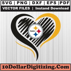 Pittsburgh-Steelers-Heart-Png,-NFL-Vector,-American-Football-Team-Svg-Cut-File-For-Cricut-Silhouette-Printable-Files